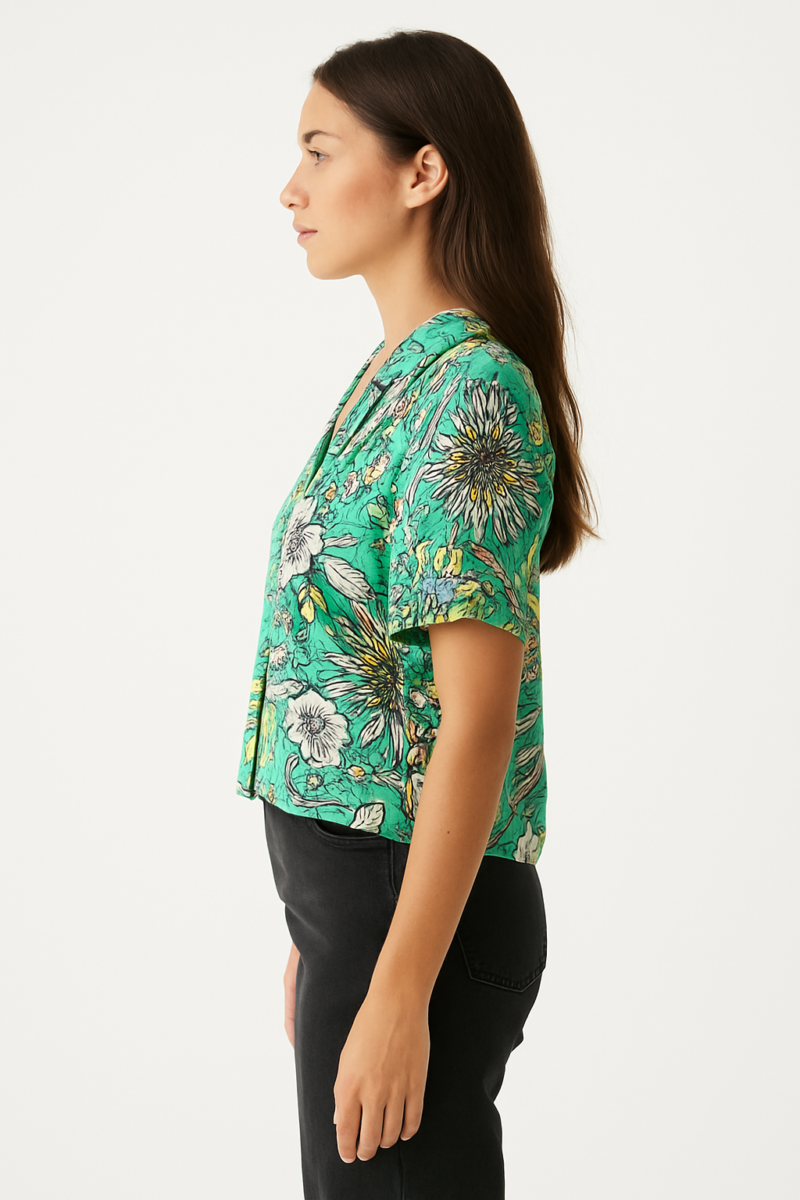 Devy Floral Print Revere Collar Shirt - Image 2