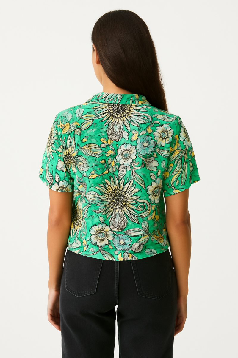 Devy Floral Print Revere Collar Shirt - Image 3