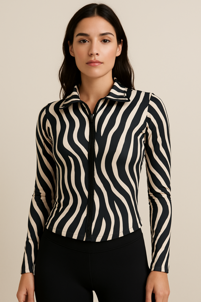 Abby Zebra Print Full Sleeves Top