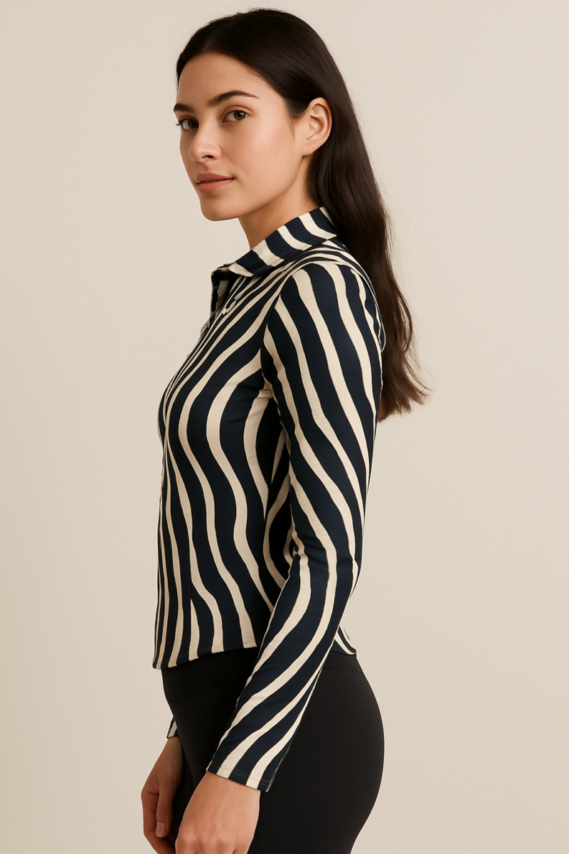 Abby Zebra Print Full Sleeves Top - Image 2