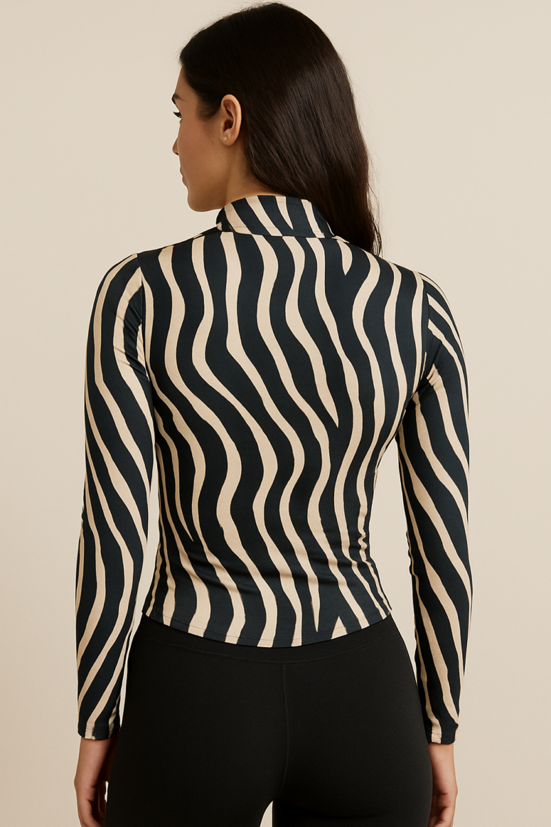 Abby Zebra Print Full Sleeves Top - Image 3