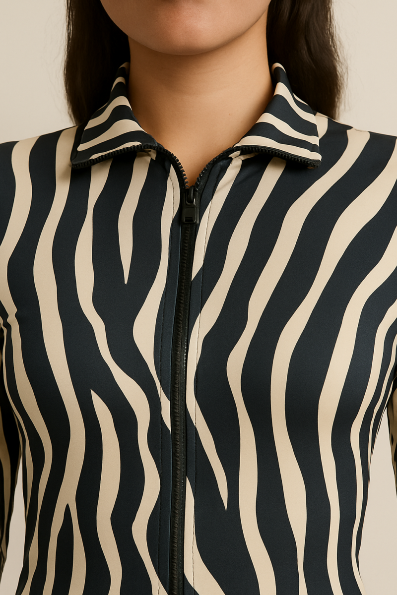 Abby Zebra Print Full Sleeves Top - Image 4