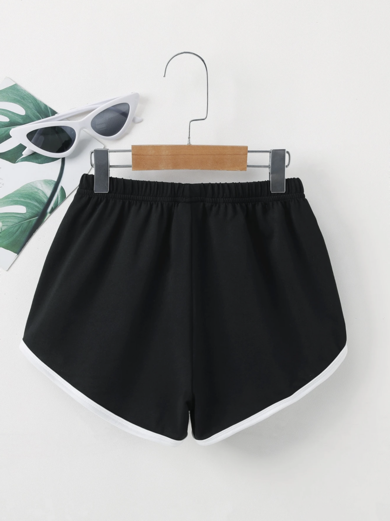 Tay Black Contrast Binding Booty Shorts - Image 2