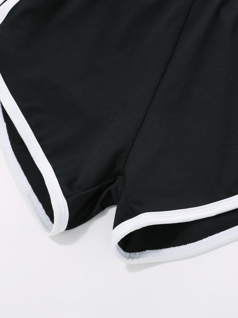 Tay Black Contrast Binding Booty Shorts - Image 3