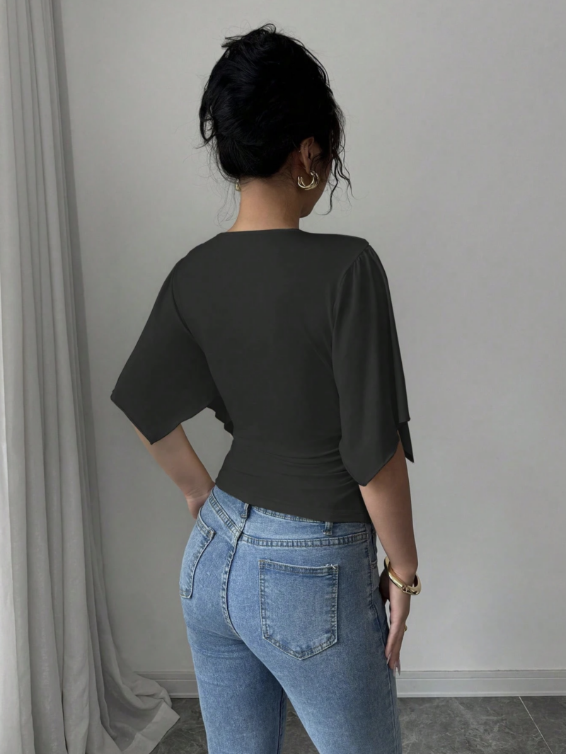 Vivi Black Flared Sleeves Top - Image 2