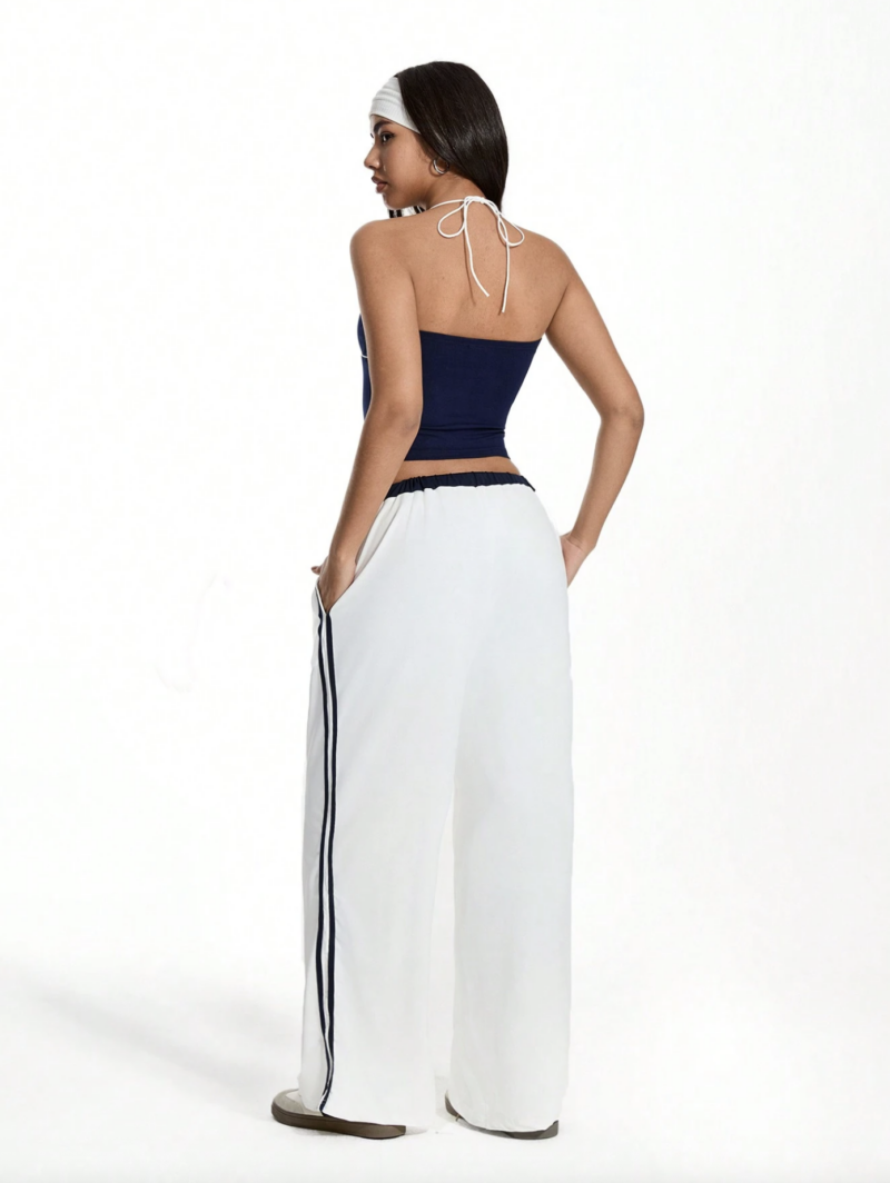 Eva Black Contrast Binding Cami Crop Top - Image 6