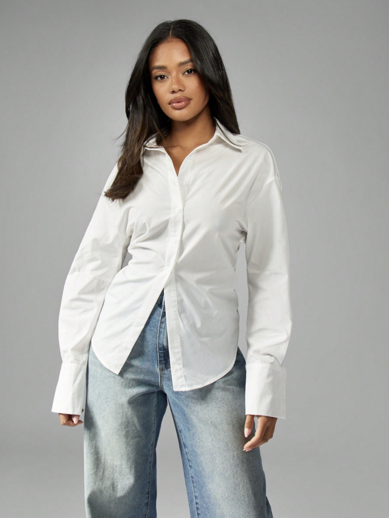 Alisha White Full Sleeves Back Tie Shirt - Image 2