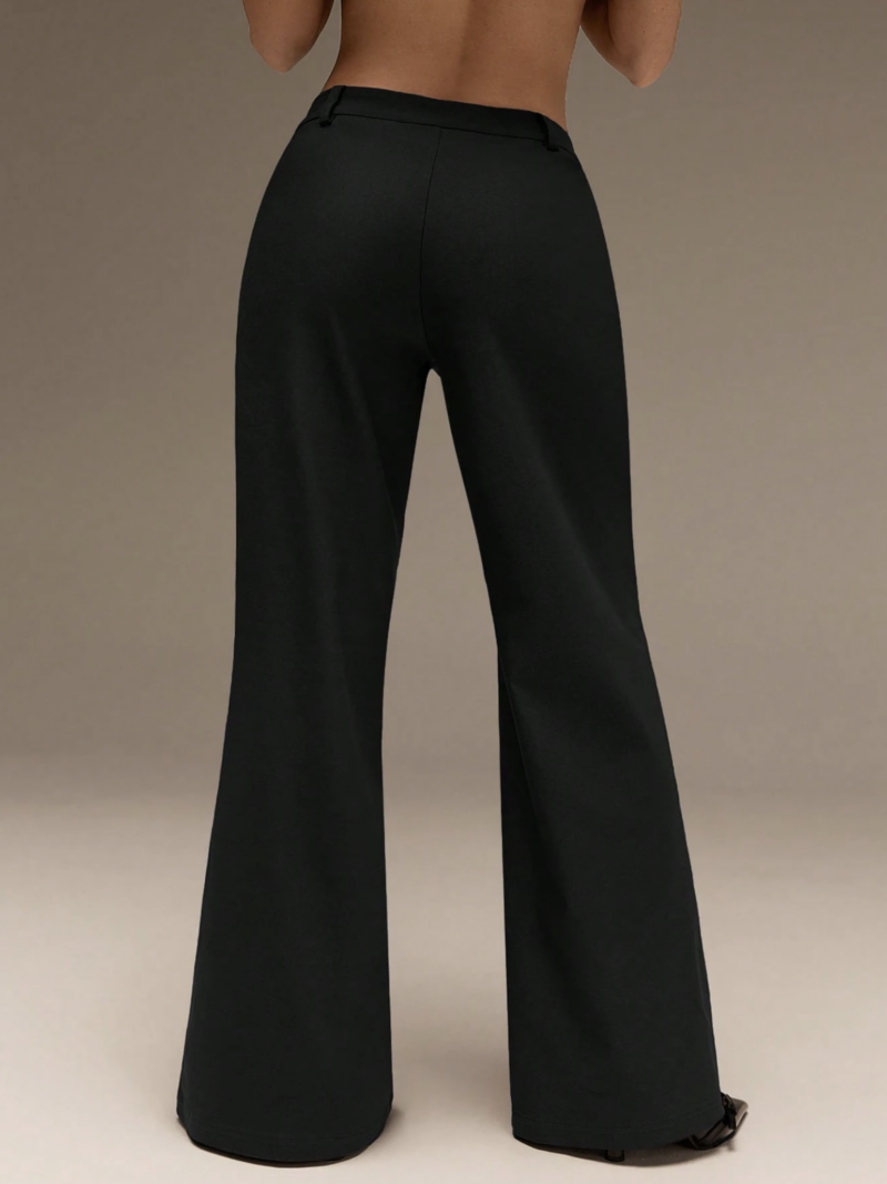 Biya Black Wide Leg Stretchy Trousers - Image 2