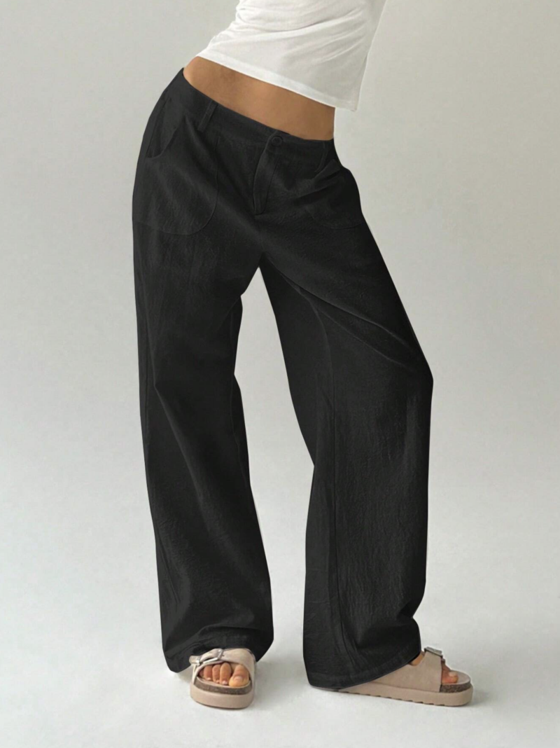 Teva Black Relaxed Fit Cotton Pants - Image 3