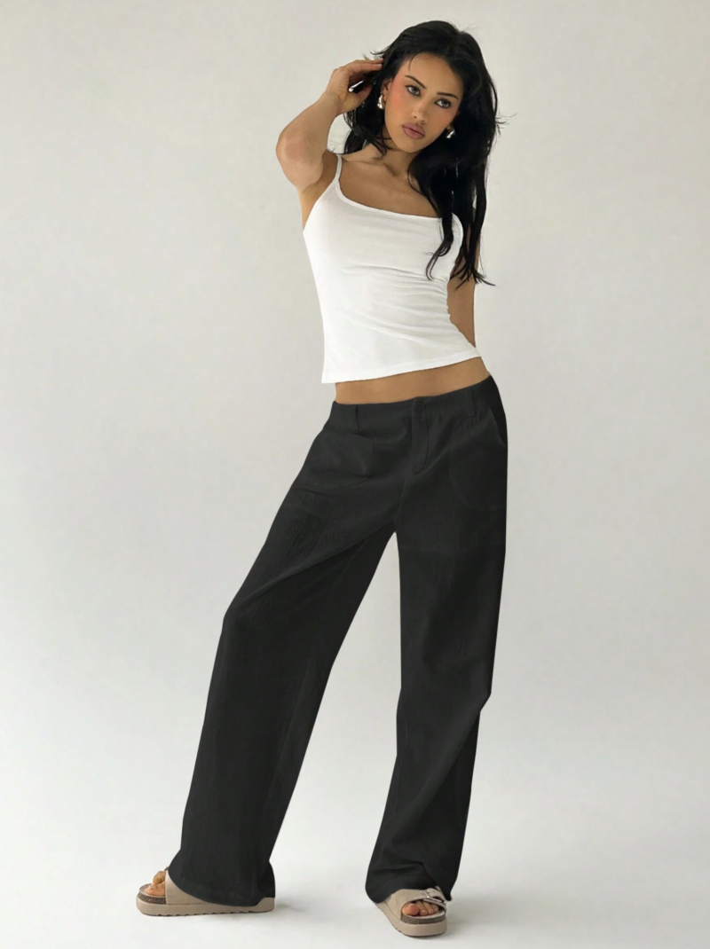 Teva Black Relaxed Fit Cotton Pants - Image 4