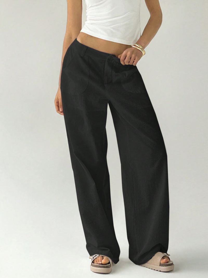 Teva Black Relaxed Fit Cotton Pants - Image 5