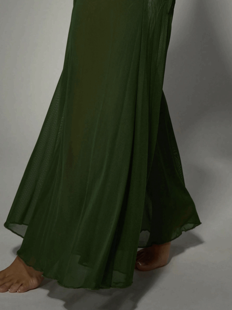 Wami Green Mesh Flared Leg Mesh Pant - Image 4