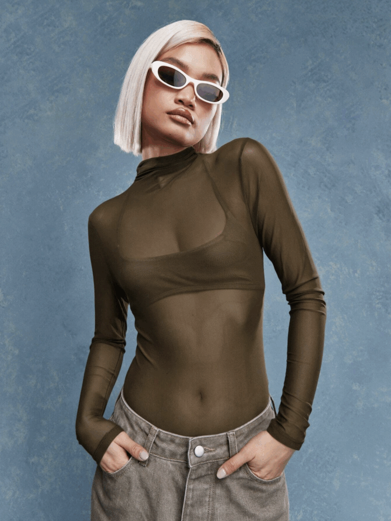 Denny Green Mesh Full Sleeves Bodysuit
