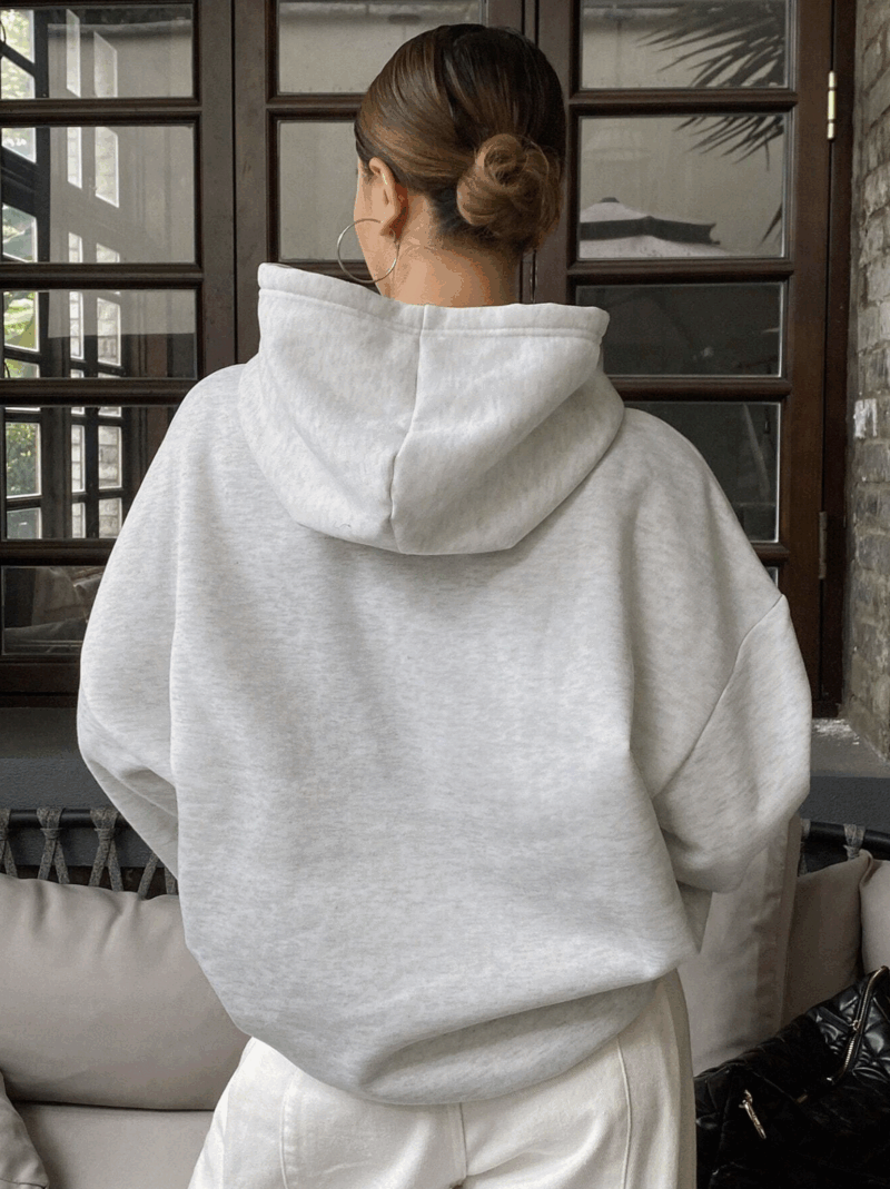 Pri grey Oversized Cotton Hoodie - Image 2