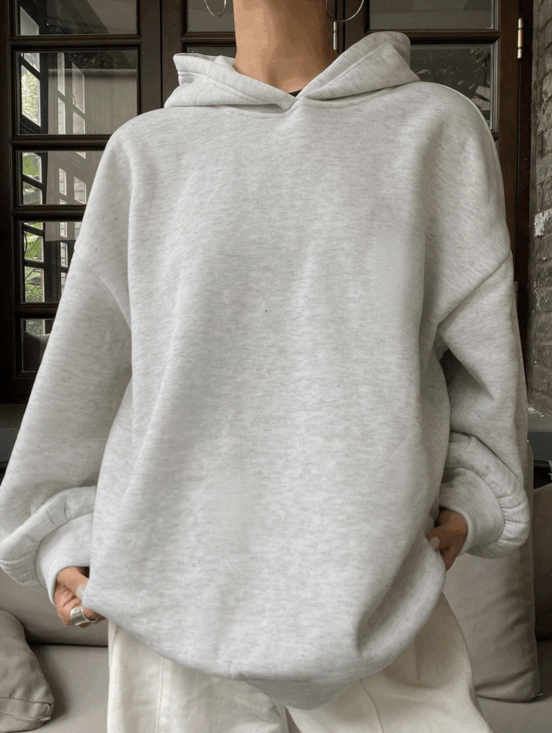 Pri grey Oversized Cotton Hoodie - Image 3