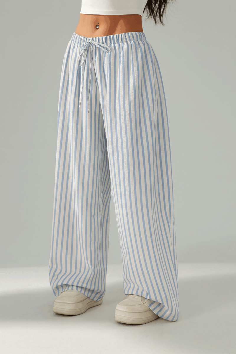 Mivi Blue White Stripes Cotton Relaxed Fit Jogger - Image 3