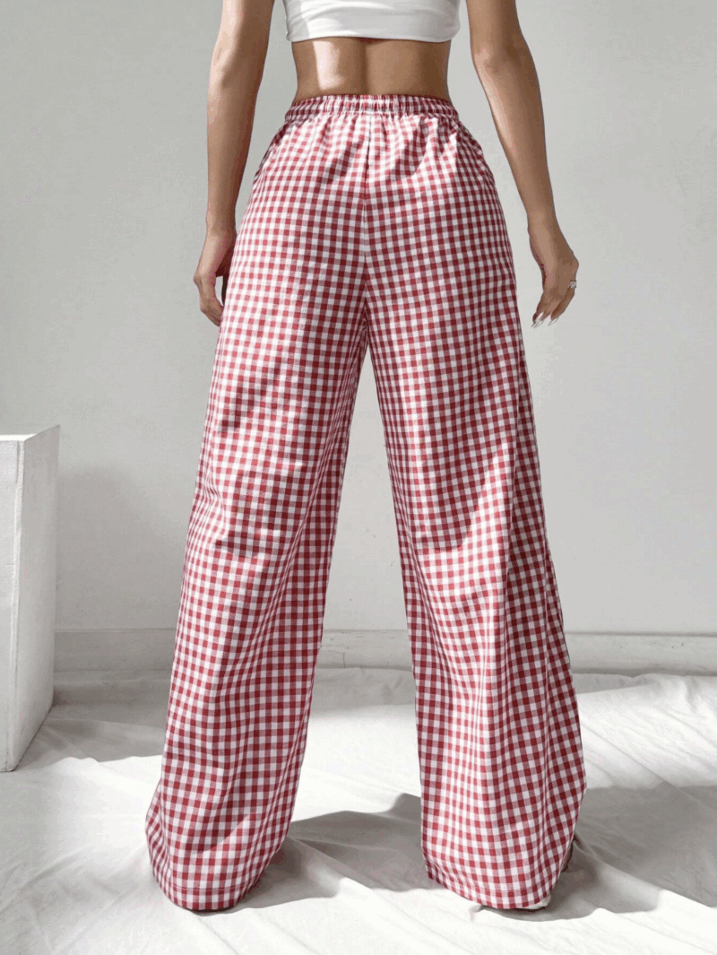 Rizzy Red Check Relaxed Fit Jogger - Image 3