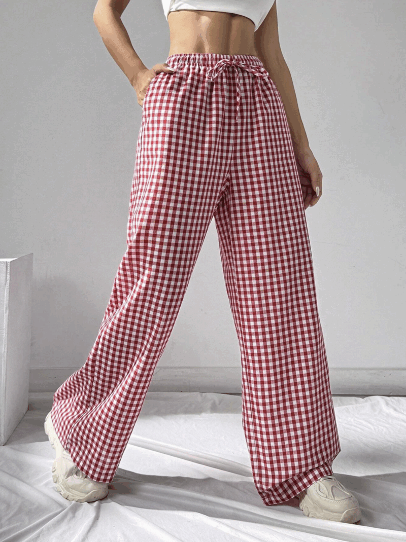 Rizzy Red Check Relaxed Fit Jogger - Image 4
