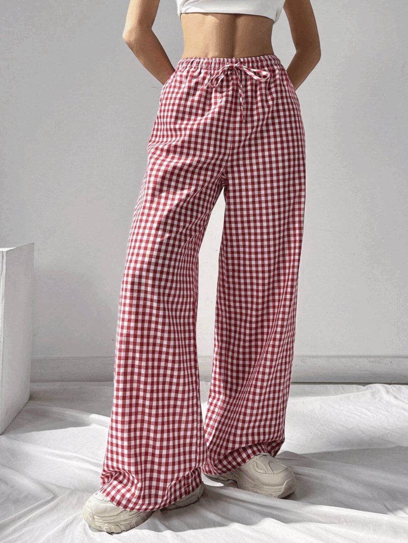 Rizzy Red Check Relaxed Fit Jogger - Image 5