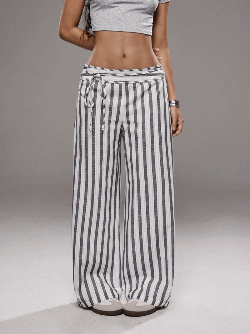 Gina Multicolor Relaxed Fit Tie Waist Cotton Jogger