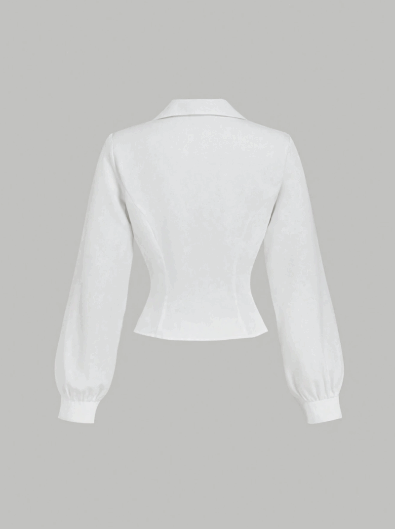 Deezy White Full Sleeves Pleated Cotton Shirt - Image 2