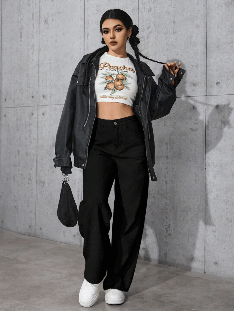 Briana Black Cotton Cargo Pants - Image 6