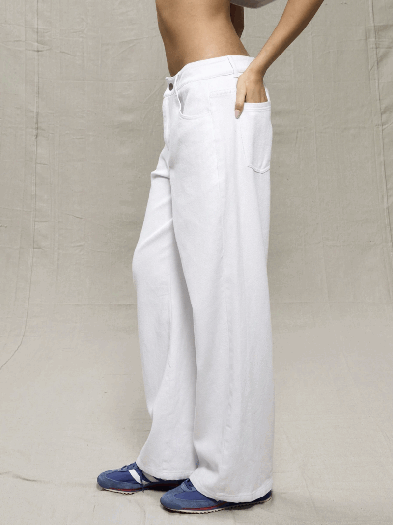 Sana White Relaxed Fit Cotton Pants - Image 4