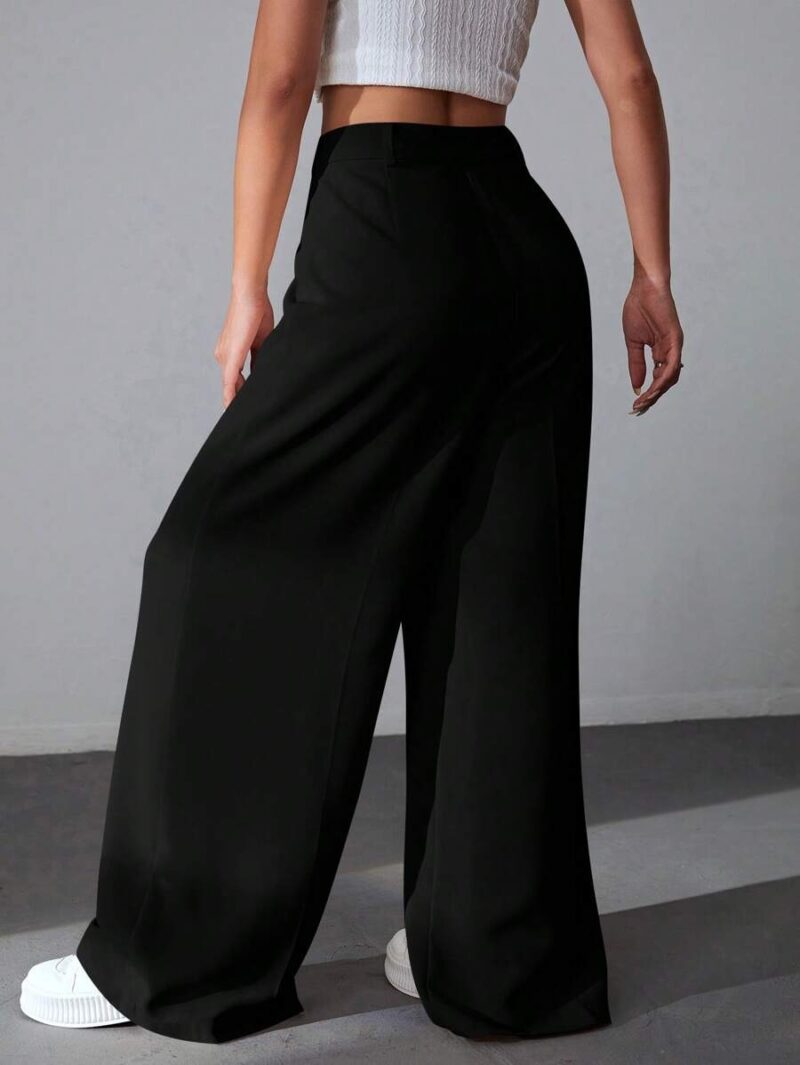 Viona Black Tailored Cotton Trousers - Image 5