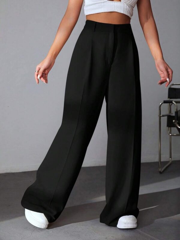 Viona Black Tailored Cotton Trousers