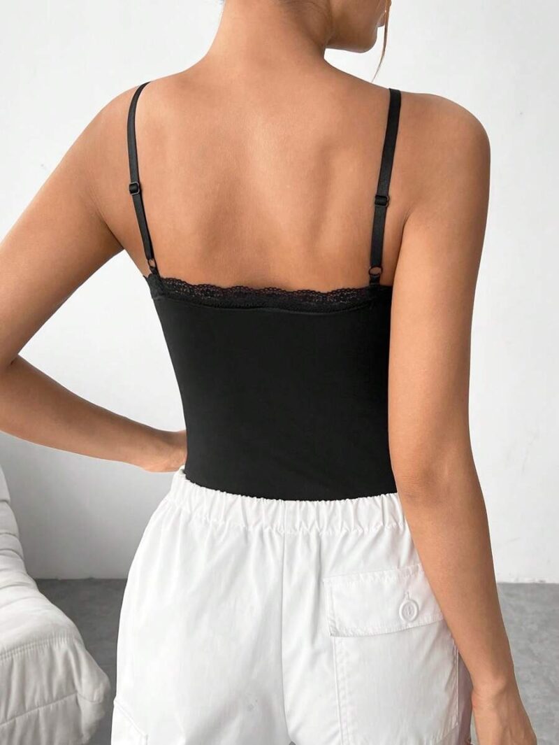 Averi Black Lace Stretchy Soft Bodysuit - Image 2