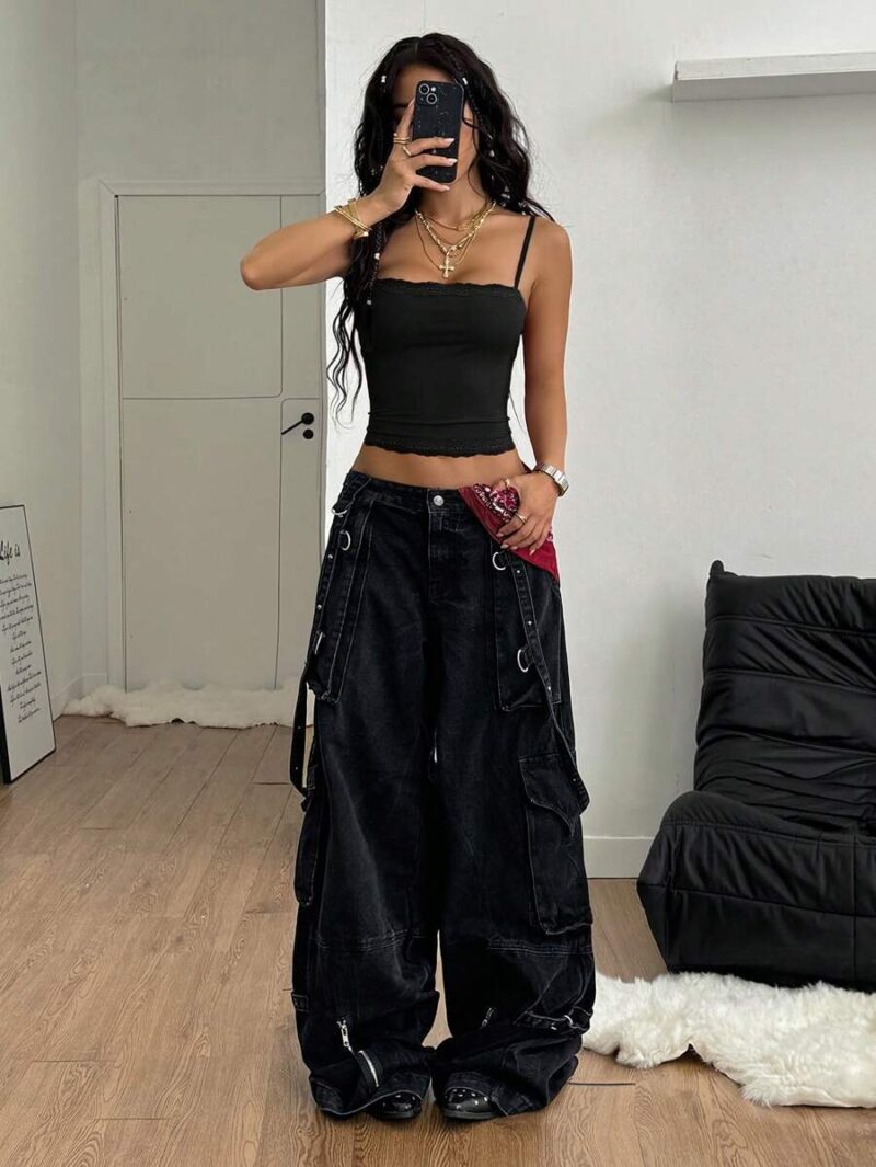 Jaydin Black Lace Cami Crop Top - Image 6