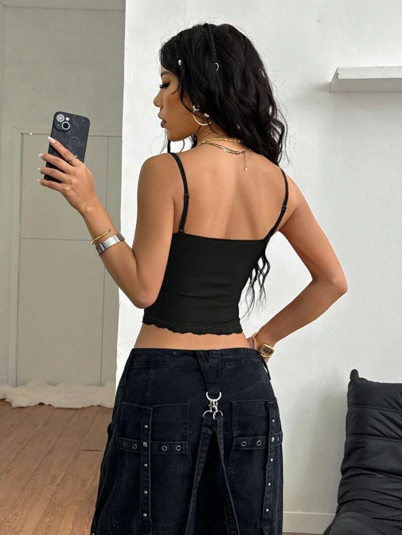 Jaydin Black Lace Cami Crop Top - Image 7