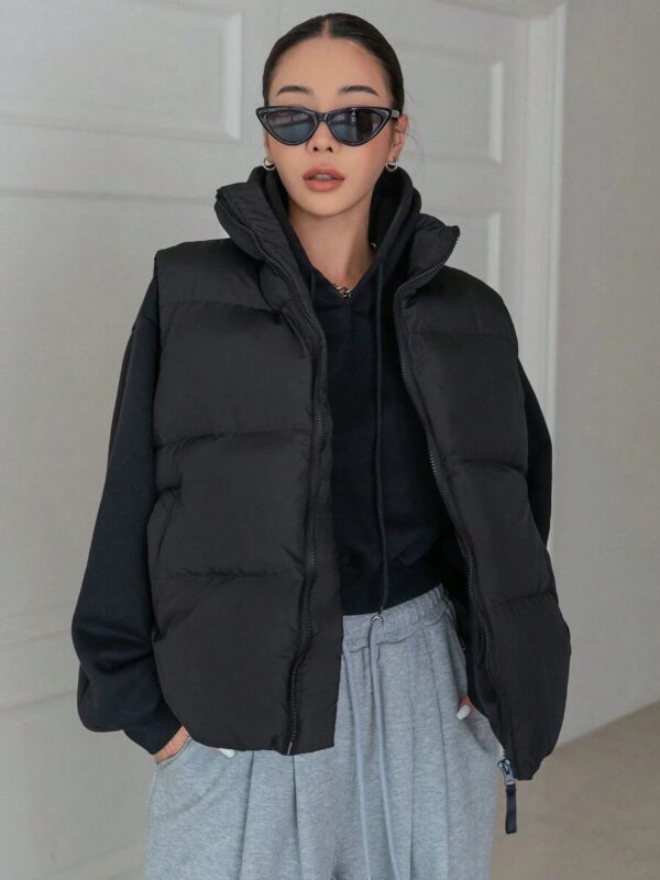 Molly Black Sleeveless Puffer Jacket