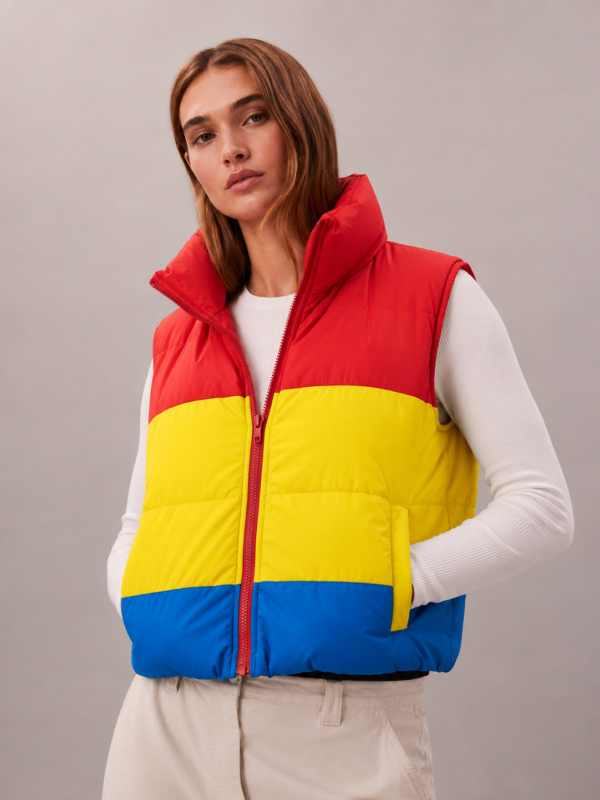 Penny Rainbow Sleeveless Puffer Jacket