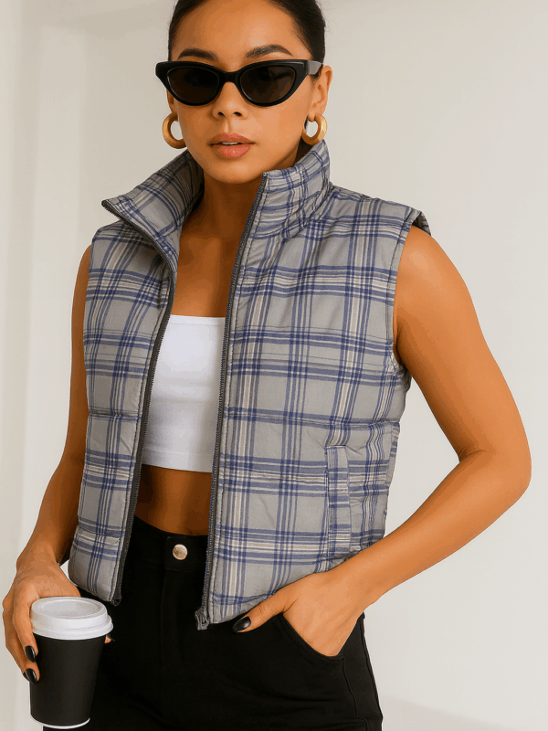 Sivi Grey Sleeveless Puffer Jacket