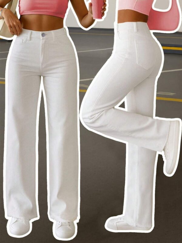 Wincy White Relaxed Fit Cotton Pants