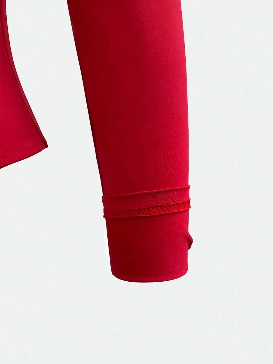 Kiara Red Full Sleeves Crop Top - Image 4