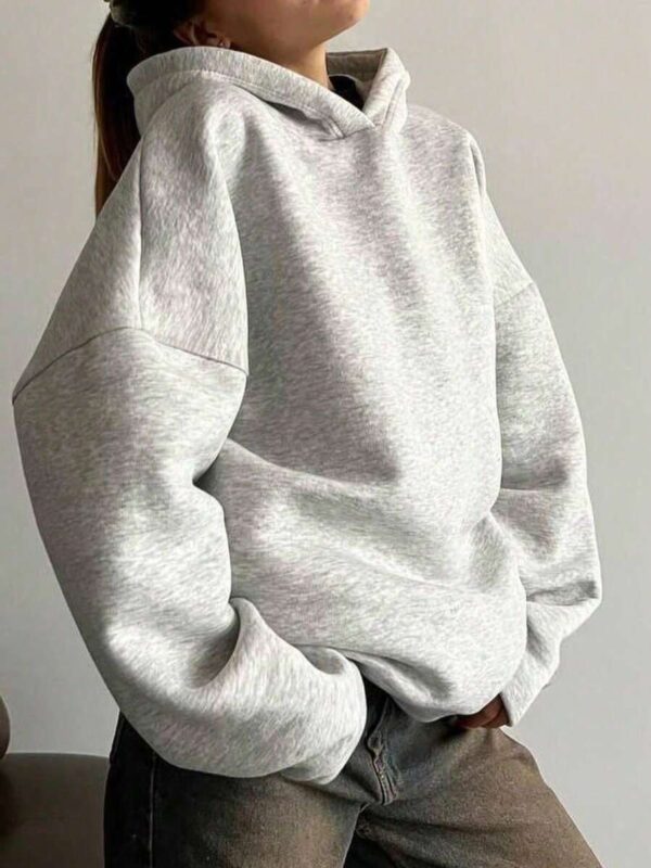 Hayley Grey Relaxed Fit Cotton Fleece Sweatshirt