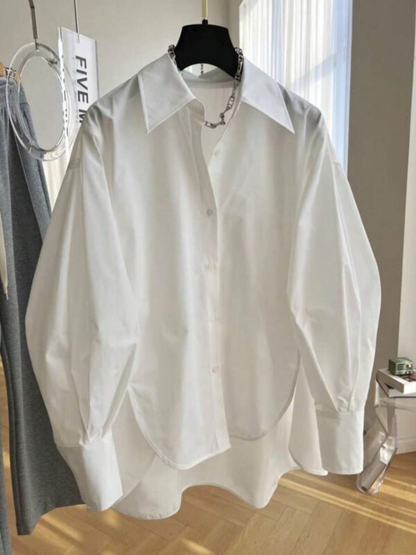 Stella Cotton Full Sleeves Shirt in White | Black