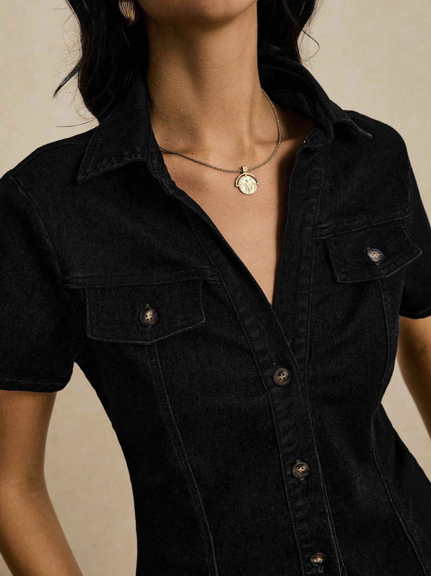 Ness Black Tailored Short Sleeves Shirt - Image 6