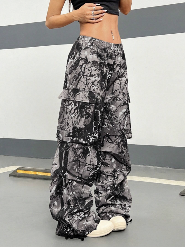 Shay Camo Print Cotton Oversized Cargo Pants