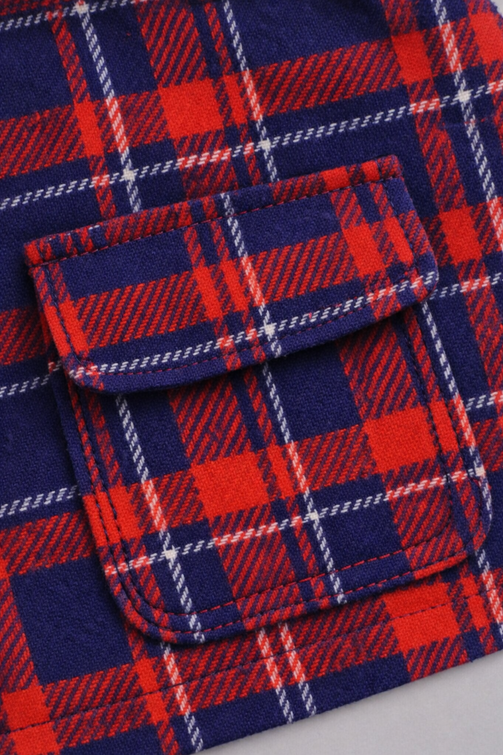Jenna Red Blue Check Cotton Cargo Skirt - Image 4