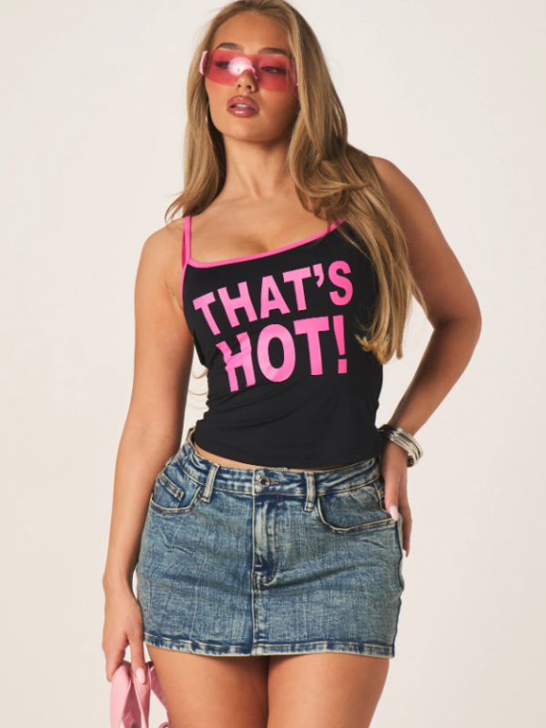 That's Hot Print Cami Crop Top