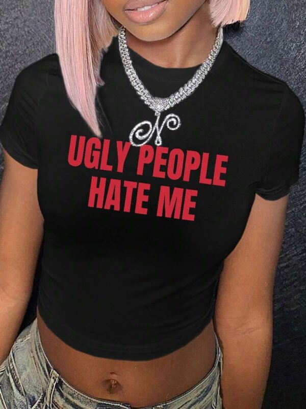 UGLY PEOPLE PRINTED BLACK BABY TEE