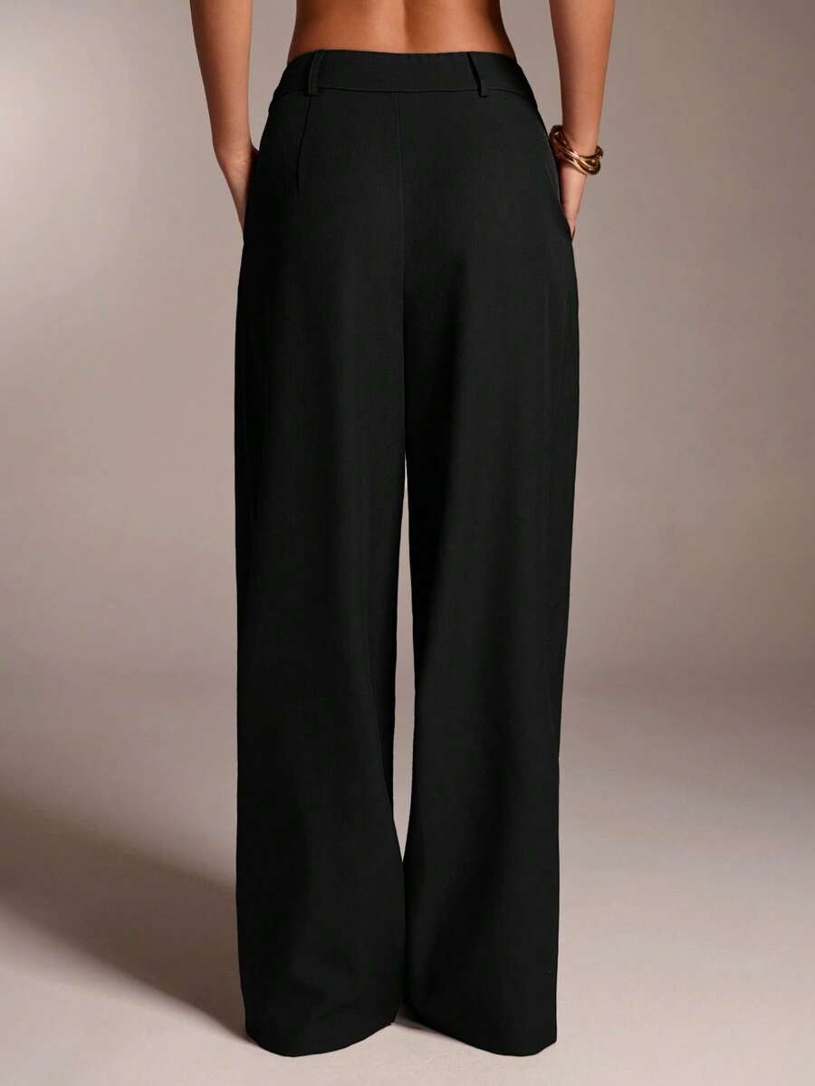 Leena Black Relaxed Fit Trousers - Image 2