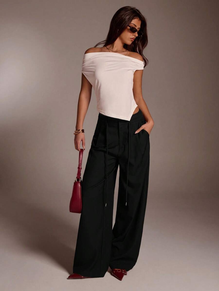 Leena Black Relaxed Fit Trousers - Image 3