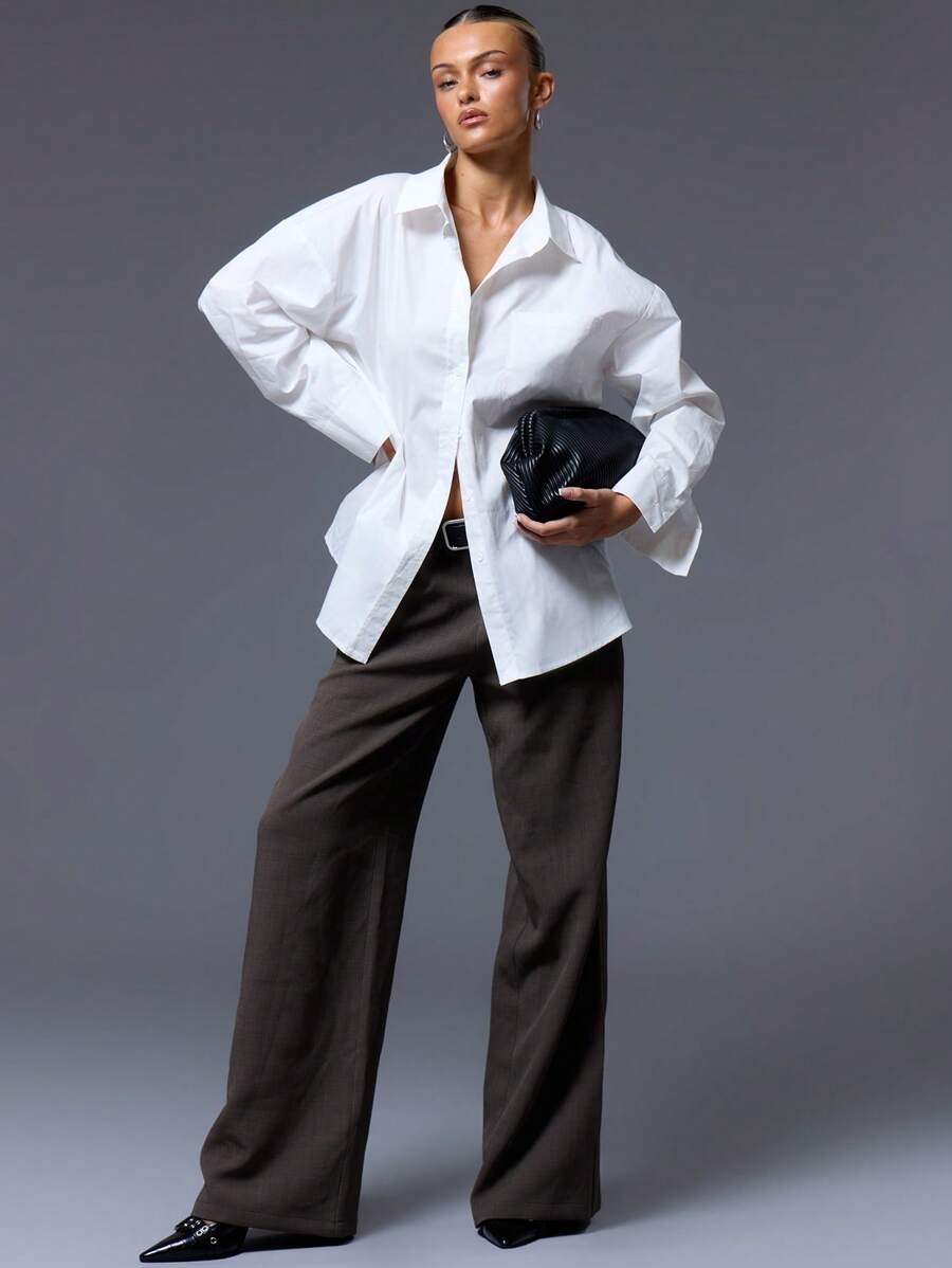 Beena White Relaxed Fit Oversized Tailored Shirt - Image 4