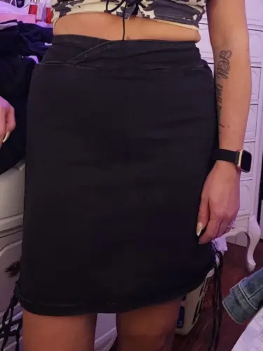 Elena Black Side Tie Skirt photo review